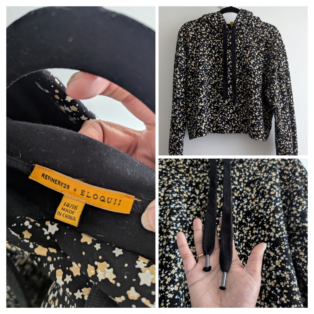 Eloquii Star Print Crop Hoodie